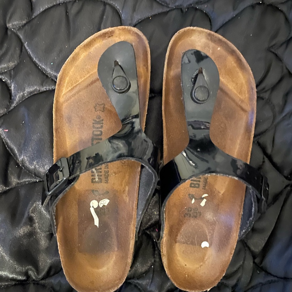 Birkenstock Glossy Black Sandals